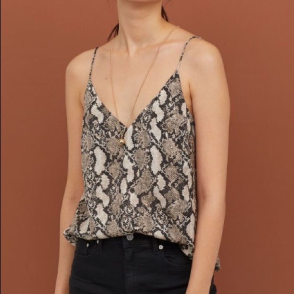 H&M Snake Print V-Neck Cami